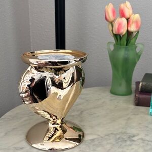 Bath and Body Works Gold Balloon Heart Shaped 3-Wick Candle Holder NWT